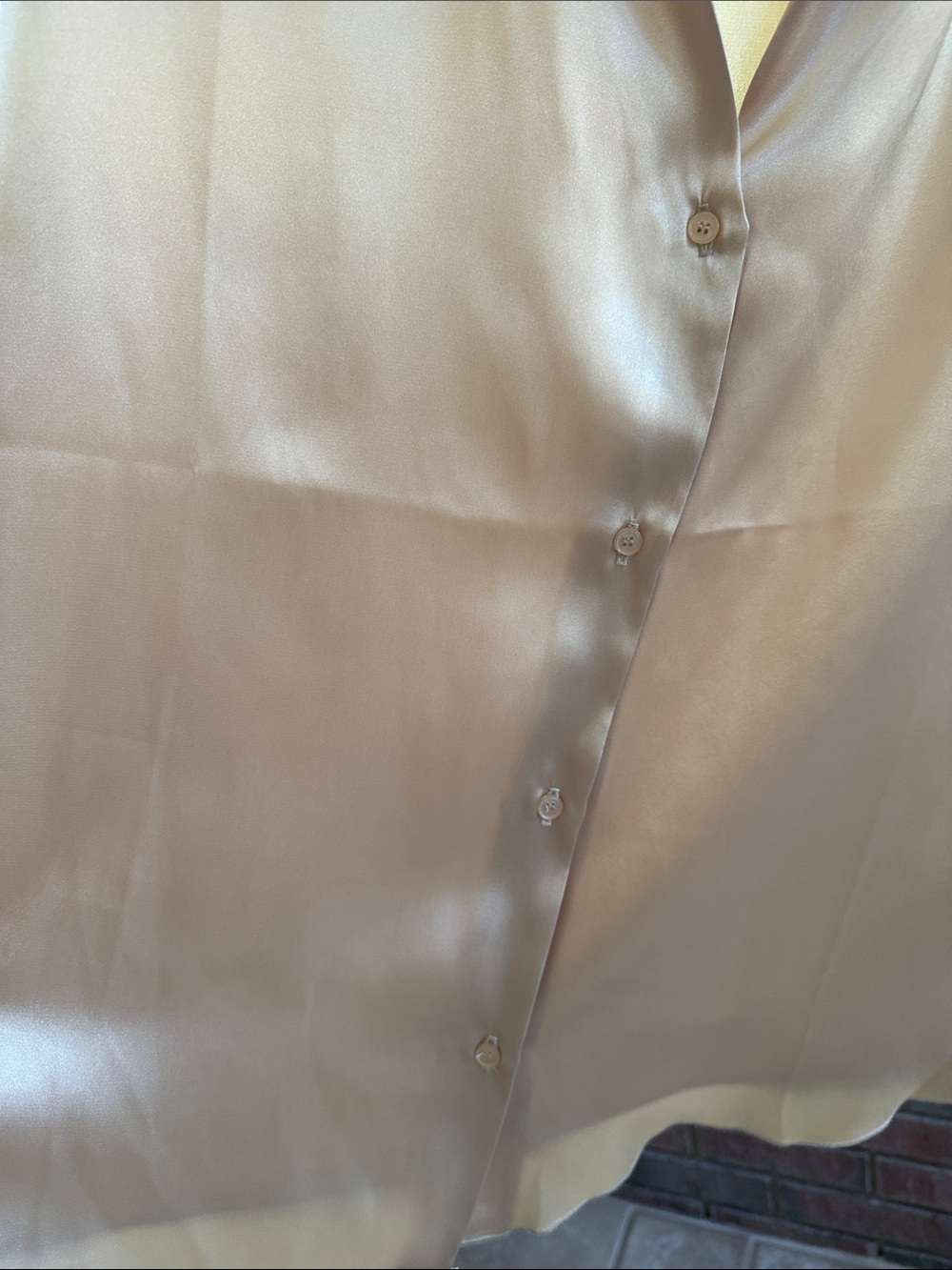 Express Sleeveless Champagne Color Satin Button-Front Top - Picture 2 of 4